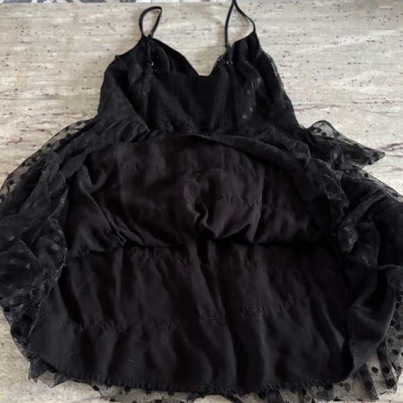 Abercrombie & Fitch Womens Black Polka Dot Tulle Cocktail Dress - Size S - Picture 2 of 6